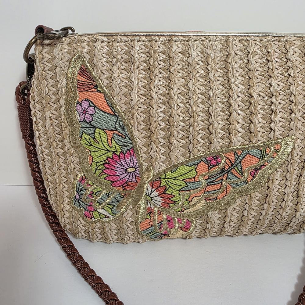Sakroots Floral Butterfly Woven Crossbody Bag - Picture 2 of 12